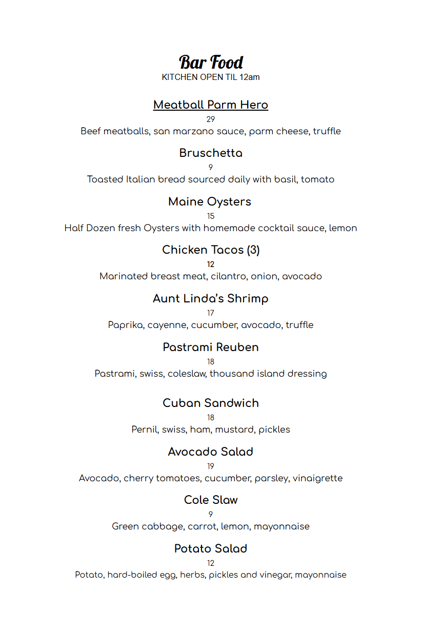 Bar Food